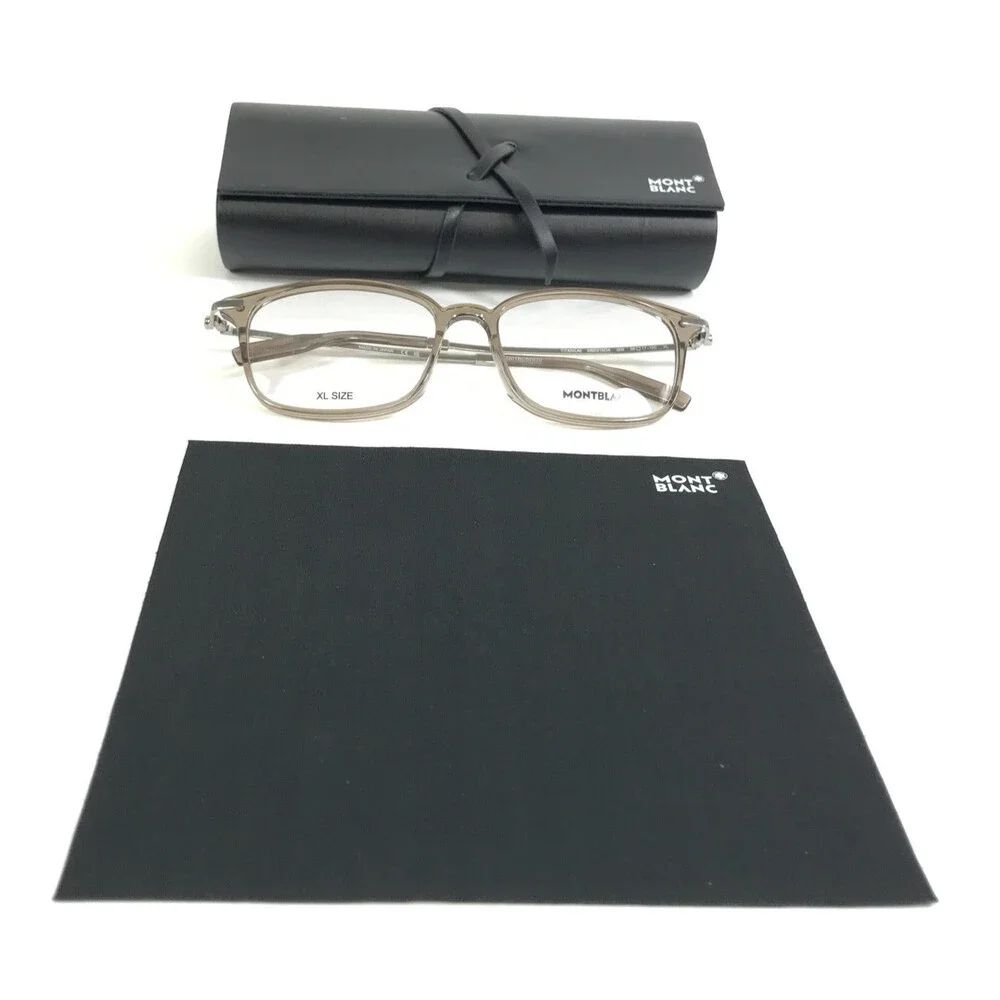 Montblanc Eyeglasses Frame MB0315OA 008 Clear Brown Silver Asian Fit 56-17-150
